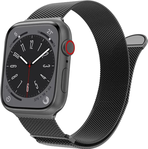 Vista 10 de Marge Plus Correa de malla de acero inoxidable cierre magnético para Apple Watch 7/6/5/4/3/2/1/SE de 1.5"/1.58"/1.61"/1.65"/1.73"/1.77" para A- Luz
