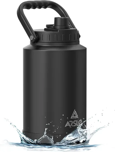 Vista 9 de Jarra Grande de Agua Aislada con Asa, Botella de Agua Aislada de Un Galón, Jarra de Agua de Acero Inoxidable de 1 Galón