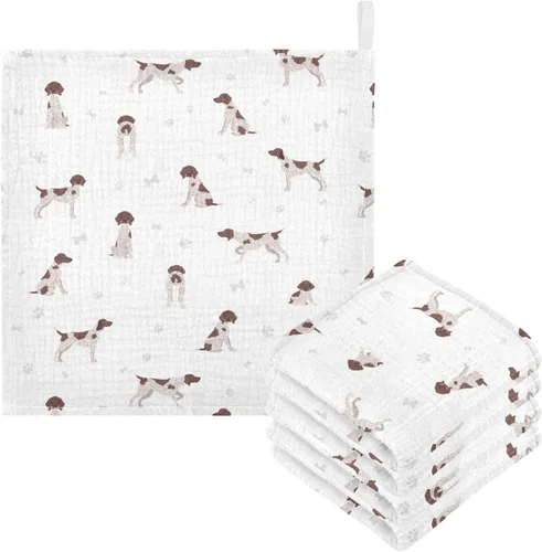 Vista 44 de Toallas de algodón para bebé, toallas de baño unisex para recién nacidos, toallitas naturales para piel delicada, 11.8 x 11.8 pulgadas, paquete de 5