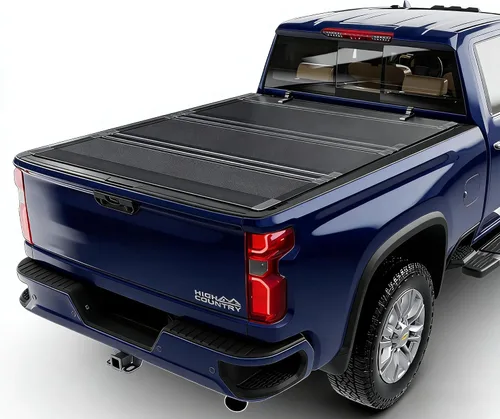 Vista 8 de HTL - Cubierta rígida de tres pliegues para Chevy Silverado/GMC Sierra 1500 2019-2026 con caja de camioneta de 5.8 pies (69 pulgadas),