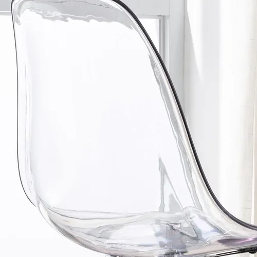 Vista 7 de Silla de escritorio transparente de acrílico con ruedas y altura