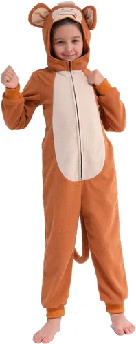 Vista 19 de Wizland Disfraz de animal para niños, leopardo, vaca, mono, reno, gato negro, dálmata, muñeco de nieve, mono de Papá Noel
