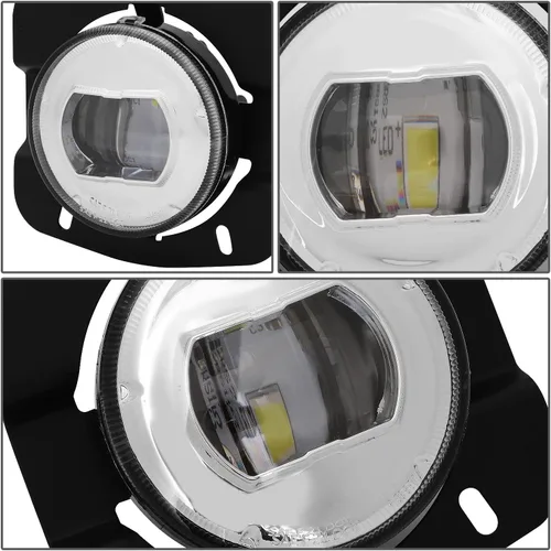 Vista 4 de DNA MOTORING FL-HAY-015-CH - Par de faros antiniebla de proyector LED completo compatibles con Kenworth T680 2011-2022, lente transparente cromada