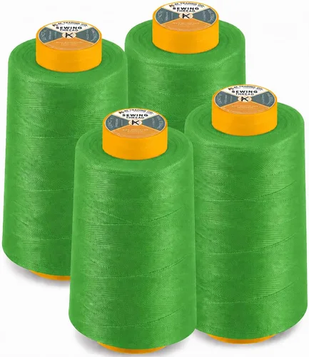 Vista 22 de AK Trading Paquete de 4 Conos de Hilo de Coser Multiusos Aqua (6000 Yardas Cada Uno) de Carretes de Hilo de Poliéster de Alta Resistencia a la Agua