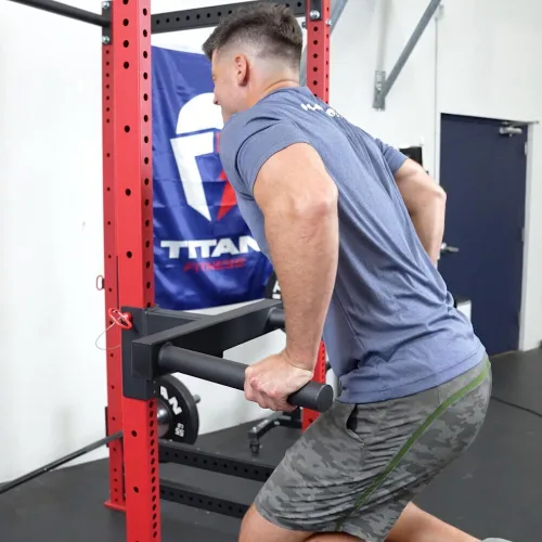 Vista 9 de Titan Fitness Barra de inmersión en Y para bastidores de potencia serie T-3, accesorio de inmersión montado en rack, capacidad de 500 libras