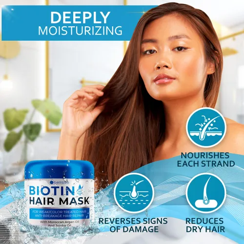 Vista 9 de BELLISSO Set de champú y acondicionador de biotina y mascarilla capilar de biotina