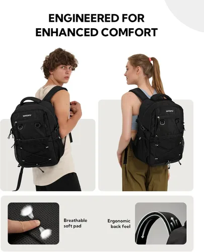 Vista 2 de WATERFLY Mochila informal de viaje, senderismo, 22L, ligera, para uso diario, al aire libre, ciudad, universidad, para mujeres y hombres