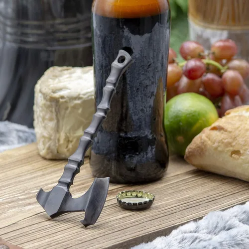 Vista 5 de Norse Tradesman Viking Axe - Abrebotellas de acero inoxidable, 4 pulgadas