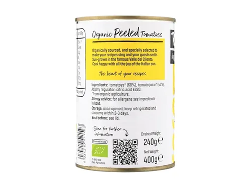 Vista 2 de Organico Tomates Pelados de Toscana - 14.11 oz