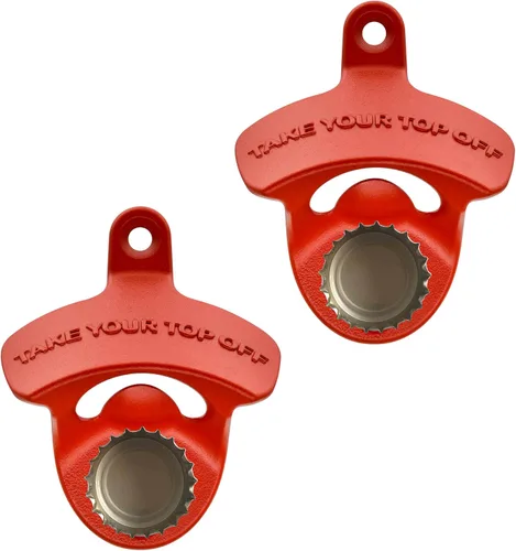 Vista 7 de Abrebotellas de bronce montado en la pared con imanes, acero inoxidable magnético para quitar la parte superior de la cerveza de montaje para poste