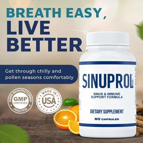 Vista 2 de Mizzle SinuProl Suplemento de apoyo nasal e inmunológico con quercetina con bromelina, opción ideal para personas que confían en descongestionantes