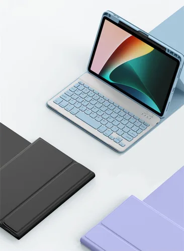 Vista 7 de kaitesi Funda para teclado para iPad 9ª 8ª 7ª generación 10.2/ Air 3ª generación Pro 10.5, cubierta inteligente de folio inteligente con teclado