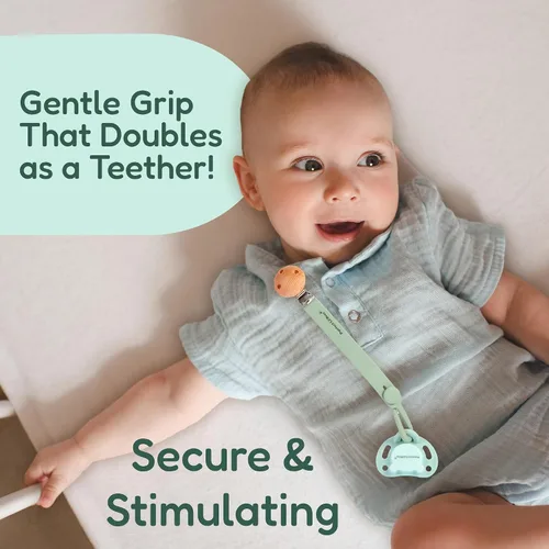 Vista 4 de Purrfect Lil'Ones Chupete de silicona con accesorios Clip y estuche No tóxico, seguro para bebés de dentición Mantenlo limpio Ligero, agarre