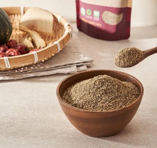 Vista 3 de Semilla de perilla coreana en polvo (Deulkkae Garu), semillas de perilla tostadas, sabor a nuez, ingrediente de cocina coreano, 3.53 oz (3.53 onzas)
