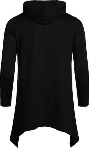 Vista 4 de COOFANDY - Sudadera larga con capucha para hombre, diseño hip hop tipo capa, de mezcla de algodón
