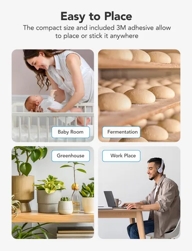 Vista 7 de GoveeLife E-Ink - Termómetro higrómetro Bluetooth, inteligente, digital, inalámbrico, temperatura y humedad, con alerta, almacenamiento de datos