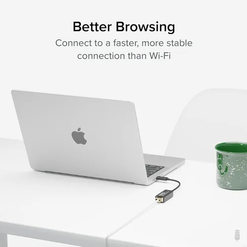 Vista 3 de Plugable Adaptador USB C a Ethernet, adaptador rápido y confiable Thunderbolt o USB C a Gigabit Ethernet, compatible con Windows, Mac, iPhone 15