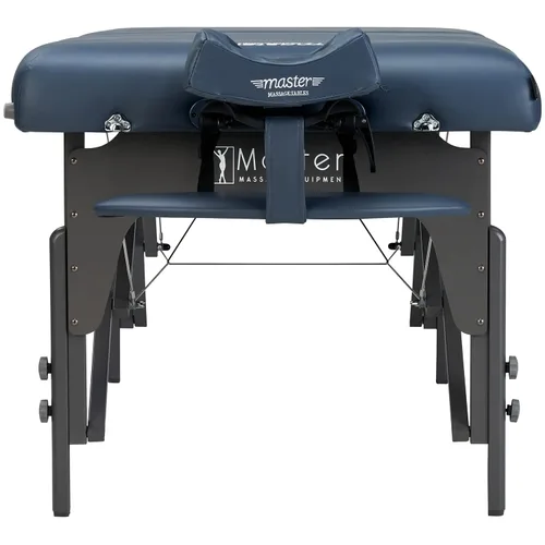 Vista 6 de Master Massage Montclair Pro - Mesa de masaje portátil de espuma viscoelástica extra ancha de 31 pulgadas en azul real con sistema de iluminación