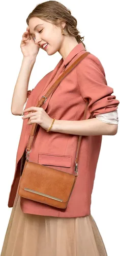 Vista 2 de Bolsos cruzados pequeños para mujer, bolso de hombro ligero para mujer, bolso cruzado para adolescentes, cuero vegano, portátil