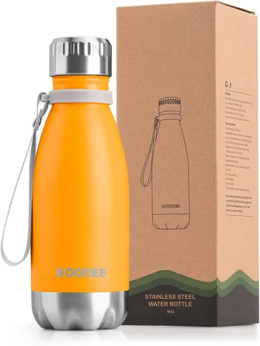 Vista 26 de koodee Botella de agua aislada (paquete de 2) botella de agua de doble pared de acero inoxidable 18/8, botella térmica de viaje con forma de cola