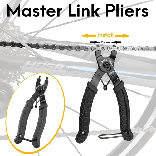Vista 3 de BikeHand - Comprobador de desgaste de cadena de bicicleta para bicicleta, alicates de eslabones maestros rápidos y herramienta de remache