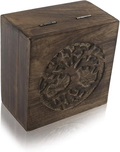 Vista 9 de Grandes ideas de regalo de cumpleaños, caja decorativa hecha a mano con el árbol de la vida, caja del tesoro, caja del tesoro, organizador de joyas