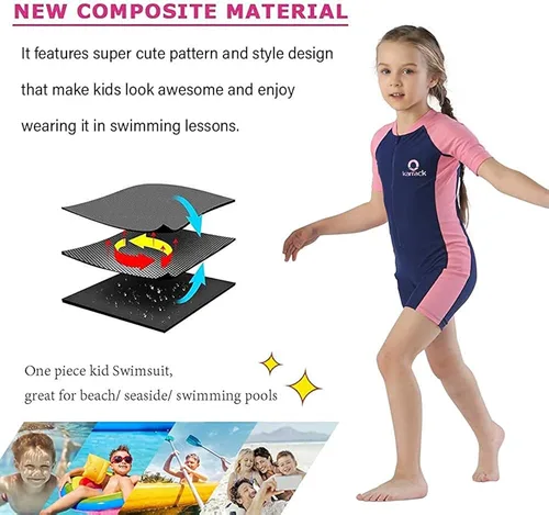 Vista 2 de karrack Traje de baño de una pieza para niñas y niños con protección solar UPF 50