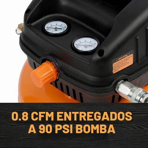 Vista 5 de FORNAX - Compresor de aire redondo, 3 galones, 110 PSI, compresor de aire portátil, sin aceite