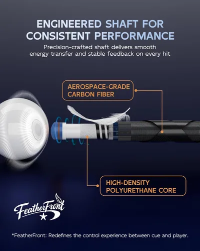 Vista 3 de CRICAL 58-Inch Carbon Fiber Pool Cue Set, Low Deflection, 12.5mm Tip