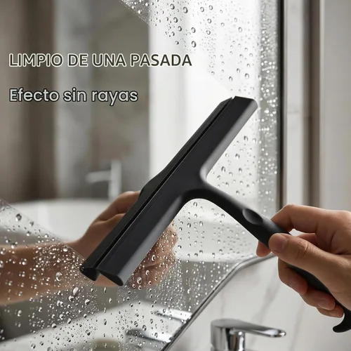 Vista 4 de Escobilla de ducha para puertas de vidrio, 9.8 pulgadas de ancho, silicona Negro