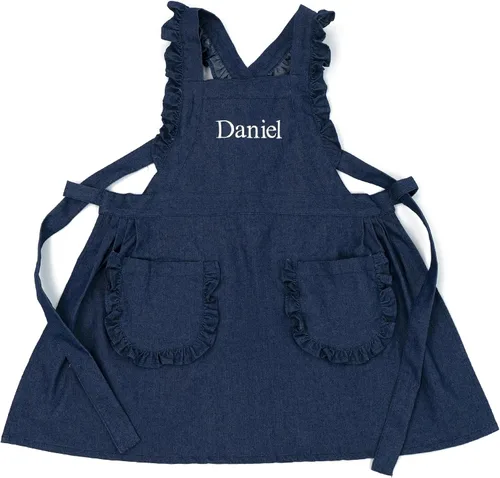 Vista 7 de MT WORLD Delantal para Niñas Pequeñas Delantales de Chef Personalizados para Niños con Nombre Delantales con Volantes para Niñas Pequeñas Vestido