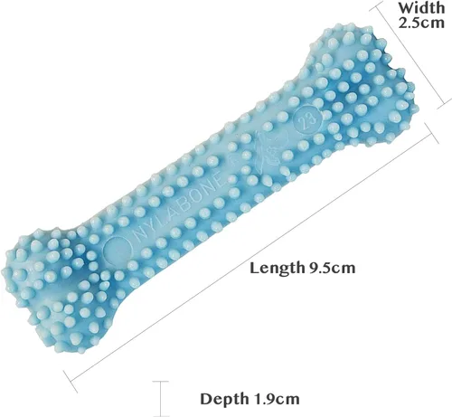 Vista 3 de Juguete para masticar para cachorros Nylabone, Petite., Hueso, N/A, Azul