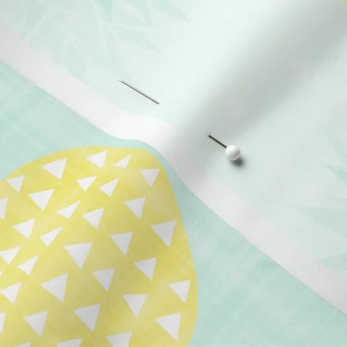 Vista 5 de Spoonflower Tela - Textura de piña Fruta Amarillo Menta Triángulos Piñas Alimentos Cocina Impreso en Tela de Gasa Cuarto Grasa - Costura Ropa