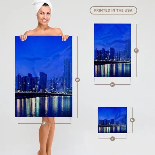 Vista 6 de 3dRose USA, Florida, Miami, City Skyline from Brickell Key, Dawn. 22x30 Bath Hand Pool Towel