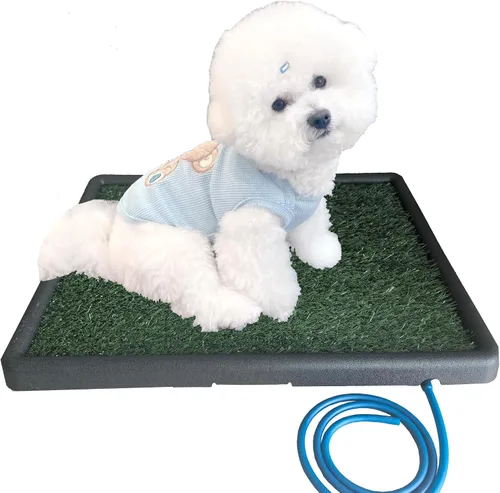 Vista 7 de LOMANTOWN Orinal de césped para interiores, almohadilla reutilizable de hierba para perros con bandeja, caja de arena para perros de 25 x 20