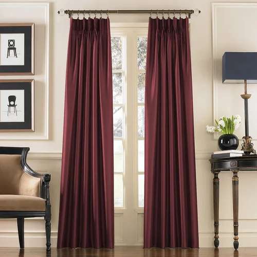 Vista 3 de Curtainworks Cortina Marquee de Seda Sintética con Pliegues Pinzados, 1 Panel, 30 por 84 pulgadas, Bronce
