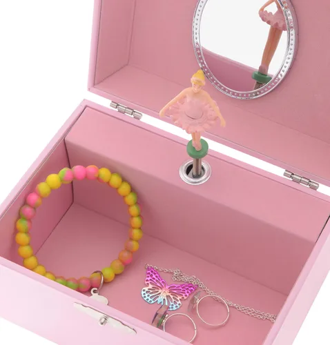 Vista 4 de Jewelkeeper Personalize-Your-Own - Joyero musical de bailarina para niña color rosa You are My Sunshine Tune