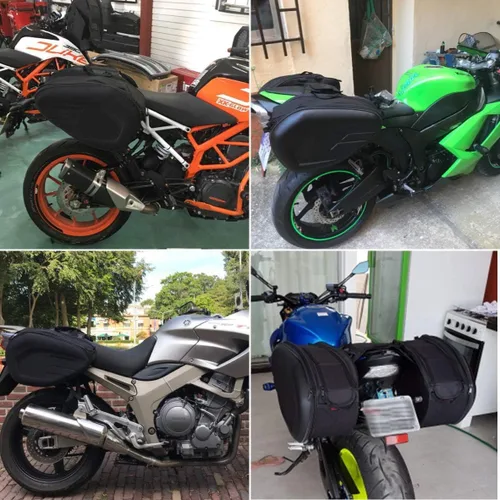 Vista 2 de Bolsas de sillín de motocicleta, Bolsas de sillín Powersports, Bolsa de equipaje impermeable, Bolsa de almacenamiento de casco de cara completa