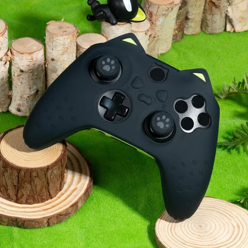 Vista 7 de GeekShare Cat Paw Controller Skin Grips Set Anti-Slip Silicone Protective Cover Skin Case Compatible with Xbox Series X Controller with 2 Thumb Grip