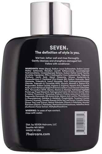 Vista 2 de SEVEN Haircare KENTE BOND Shampoo for Split Ends + Damaged Hair, Sulfate Free, Cruelty Free with Green Tea, Guar & Pro Vitamin B5 for Men & Women