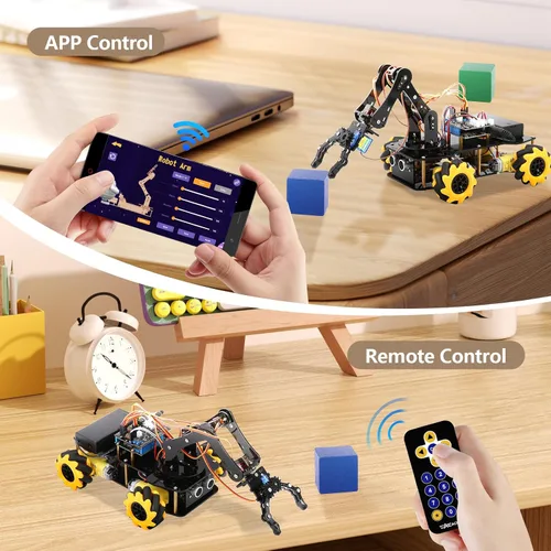 Vista 4 de ACEBOTT Robotics para niños de 12 a 16 años, paquete de expansión de brazo robot, kit de codificación de juguetes STEM compatible con Arduino y Negro