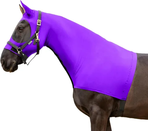 Vista 6 de Resistance Horse Hood Slinky Lycra Zip Mane Braid Shoulder Guard - Hoja de Cuidado de Caballos Sleazy Slickers