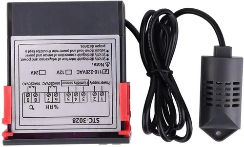 Vista 10 de 3028 Control de temperatura 12V/24V/110V/220V Pantalla digital Medidor de temperatura y humedad con sensor integrado (12V)