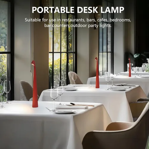 Vista 3 de Lámpara de mesa LED portátil de 3 niveles de brillo, batería recargable de hasta 48 horas de uso, luz nocturna para guardería de niños, lámpara