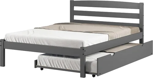 Vista 4 de Donco Kids Cama Econo Full con cama nido acabado gris oscuro