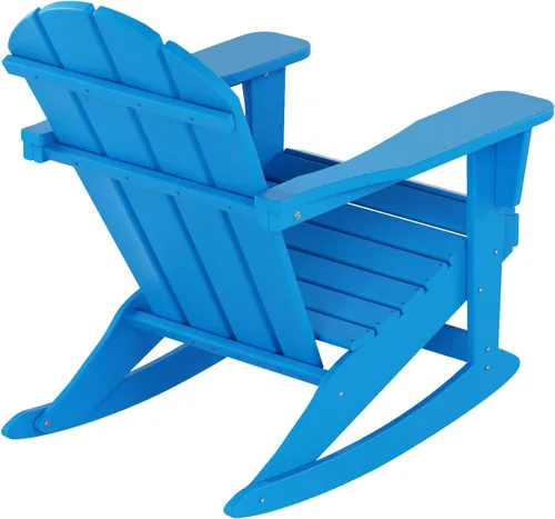 Vista 202 de WestinTrends Silla mecedora Malibu de poliéster para exterior/patio Adirondack, Negra