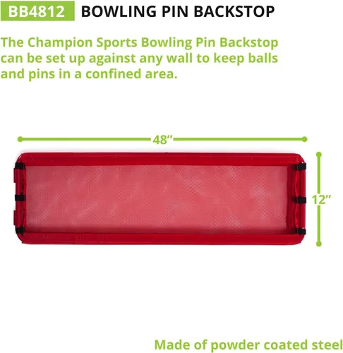 Vista 3 de Champion Sports Bowling Pin Backstop: Equipo de artículos deportivos para entrenamiento y juegos familiares