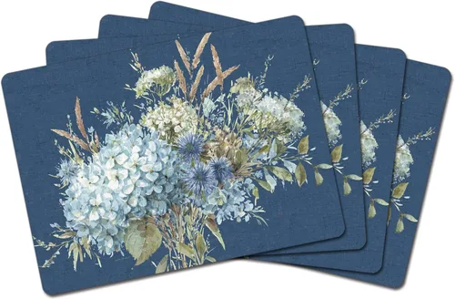 Vista 17 de Manteles Individuales Decorativos Premium de Tablero Duro para Mesa Jardín de Medianoche Negro y Blanco Paquete de 4 Fabricado en los Estados Unidos