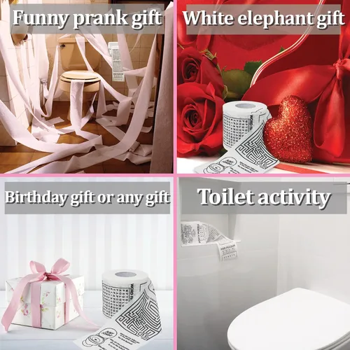Vista 3 de Rollo de Papel Higiénico Novedoso - Rollo de Papel de Baño - Papel Higiénico Divertido - Regalos de Broma Regalos Novedosos Divertidos