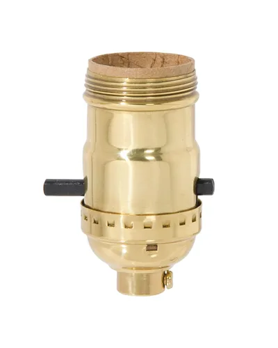 Vista 5 de B&P Lamp® Enchufe de lámpara de estilo eléctrico temprano de latón, acabado de latón antiguo, función de encendido/apagado, carcasa de rosca uno